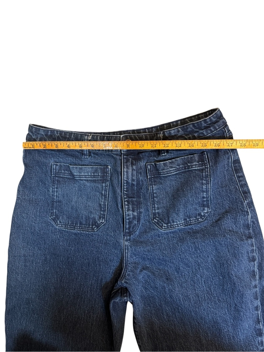 ROLLA’S High Rise Wide Leg Jeans Dark Wash Patch Pocket Size 34 Aus 16 US 12 - Picture 3 of 12